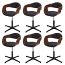MCW 6er-Set Esszimmerstuhl höhenverstellbar Bugholz Walnuss dunkelgrau Bild 2