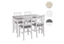 MCW Esszimmer-Set 5-tlg. Landhausstil Massivholz Weiß-Grau Bild 4