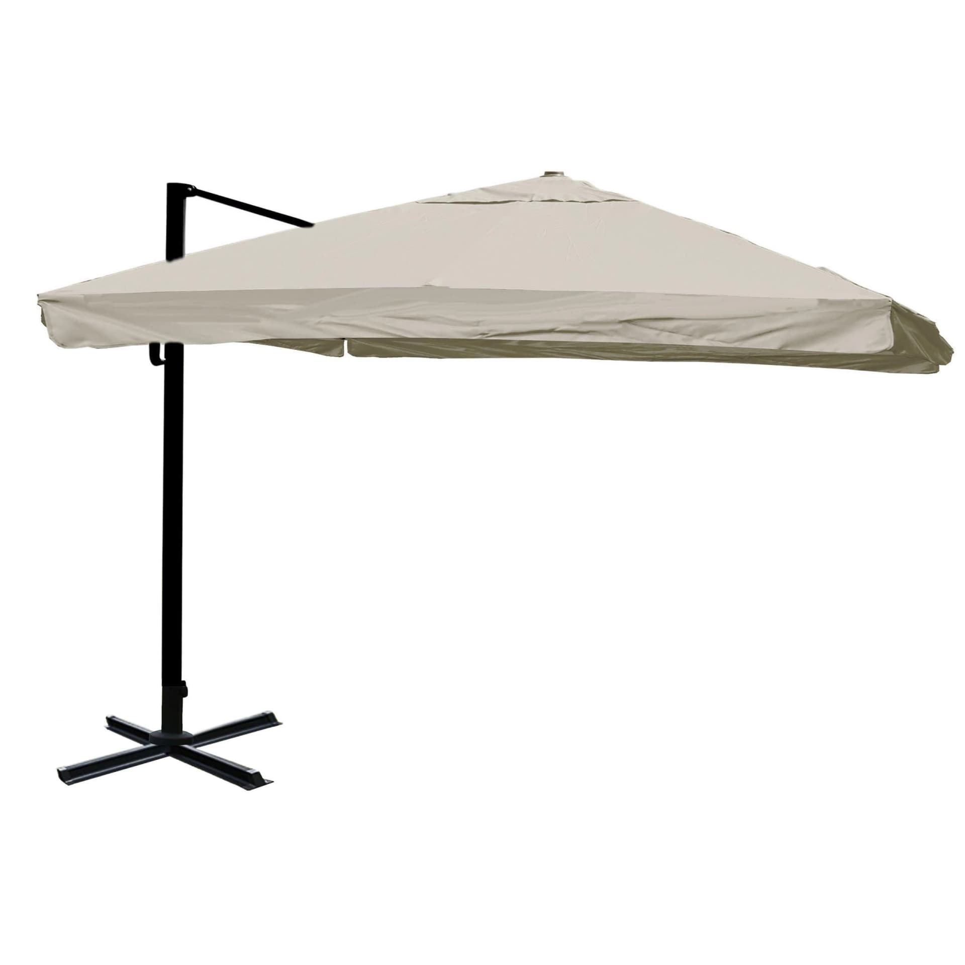 Gastronomie-Ampelschirm MCW-A96 3,5x3,5m Polyester/Alu 25kg Flap Creme-Grau - Bild 2