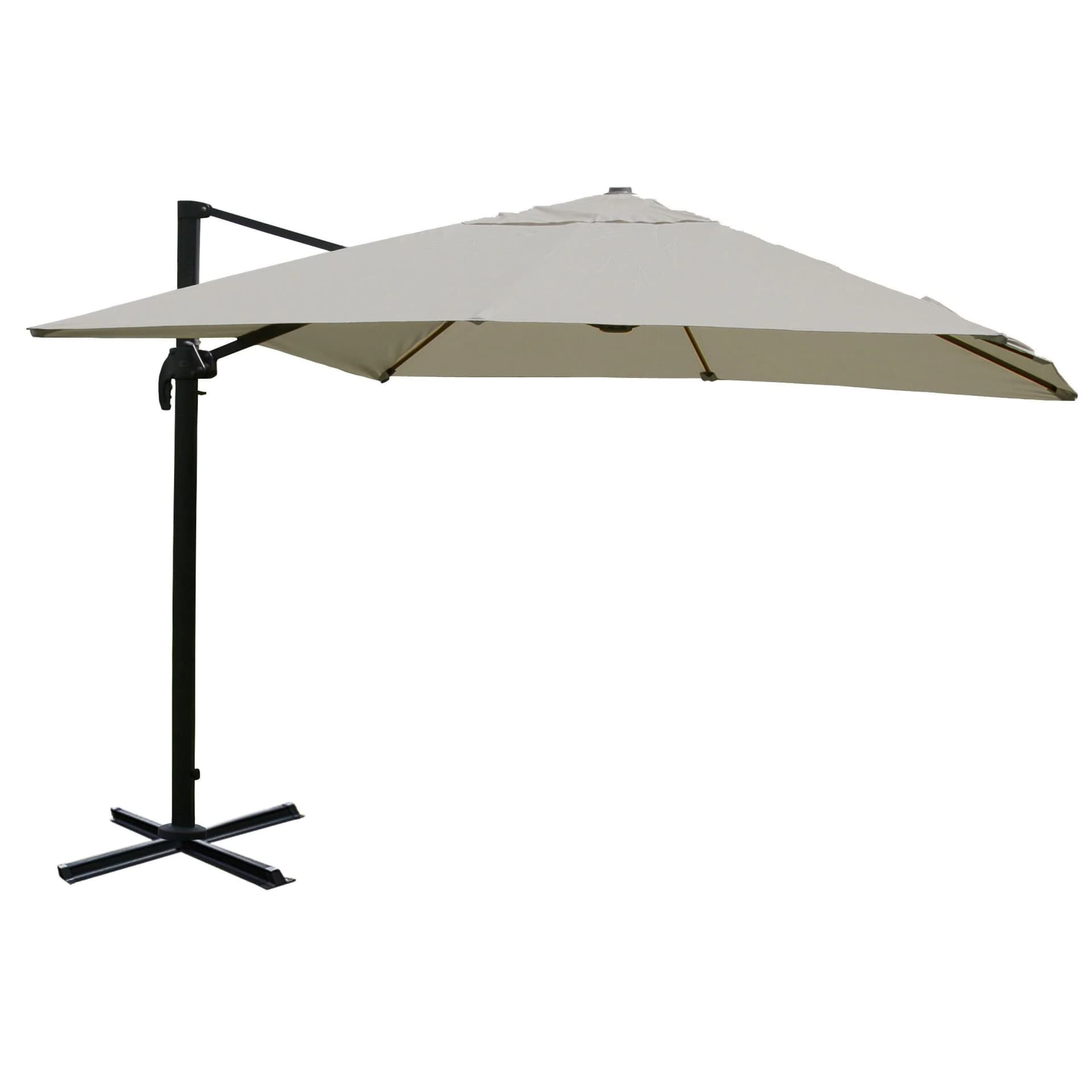 Gastronomie-Ampelschirm MCW-A96 3x4m Polyester/Alu 26kg Creme-Grau - Bild 2