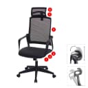 Bürostuhl MCW-J52 Drehstuhl mit Kopfstütze Kunstleder Schwarz Bild 1
