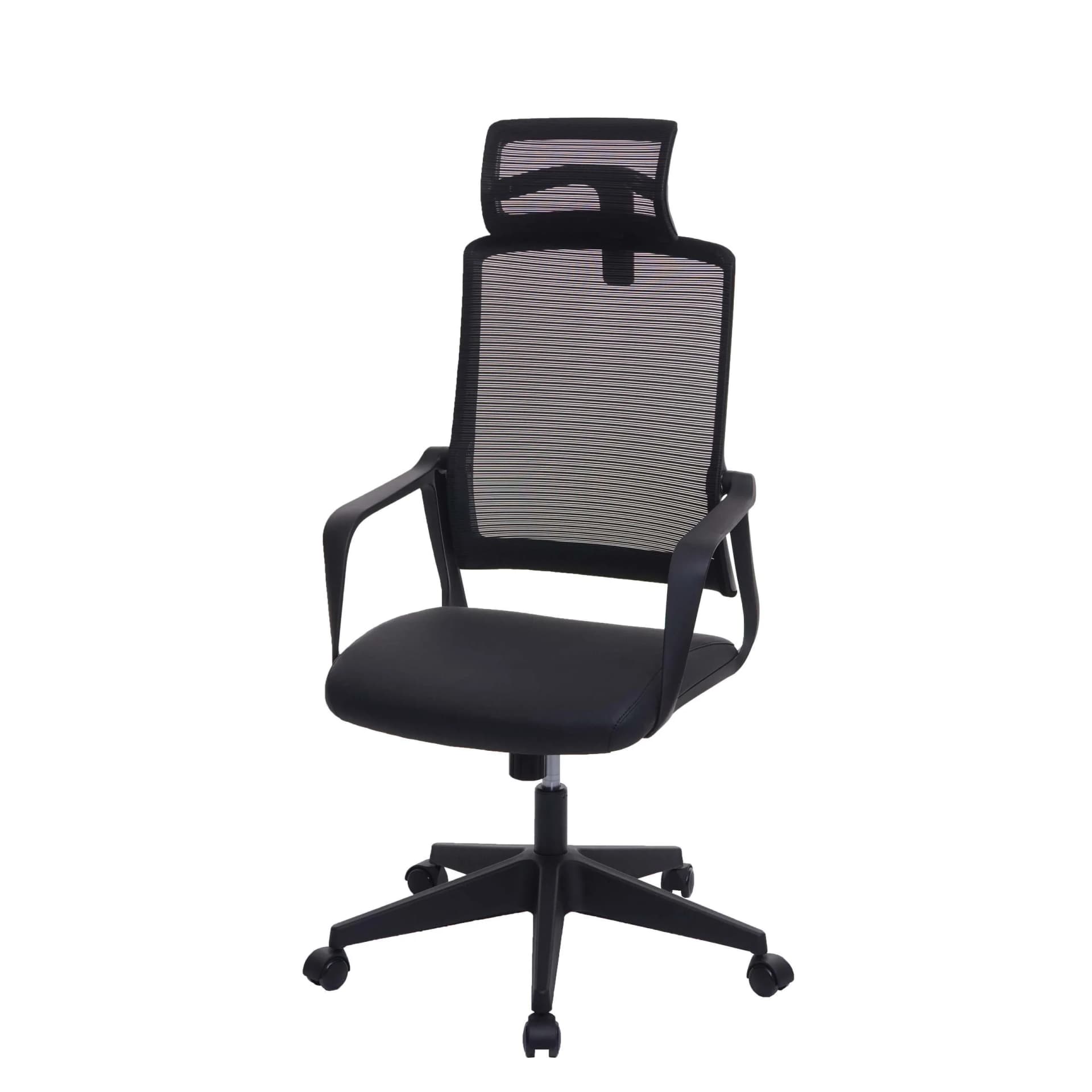 Bürostuhl MCW-J52 Drehstuhl mit Kopfstütze Kunstleder Schwarz - Bild 2