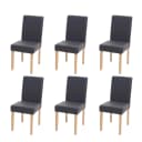 MCW 6er-Set Esszimmerstuhl Littau Grau Matt Kunstleder Helle Beine Bild 2