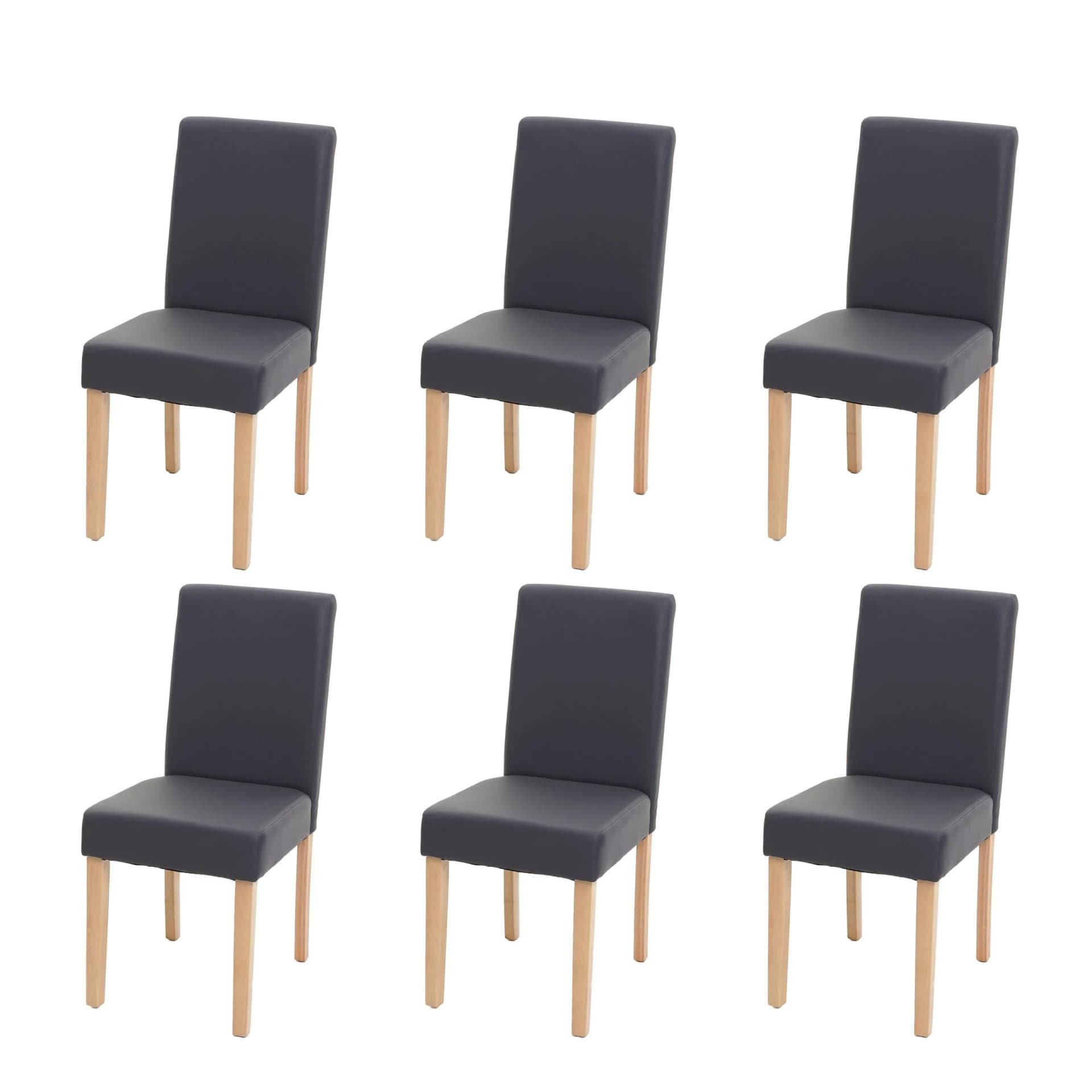 MCW 6er-Set Esszimmerstuhl Littau Grau Matt Kunstleder Helle Beine - Bild 2