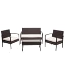 Poly-Rattan Garnitur MCW-F56, Balkon-/Garten-/Lounge-Set Sitzgruppe Braun Creme Bild 2