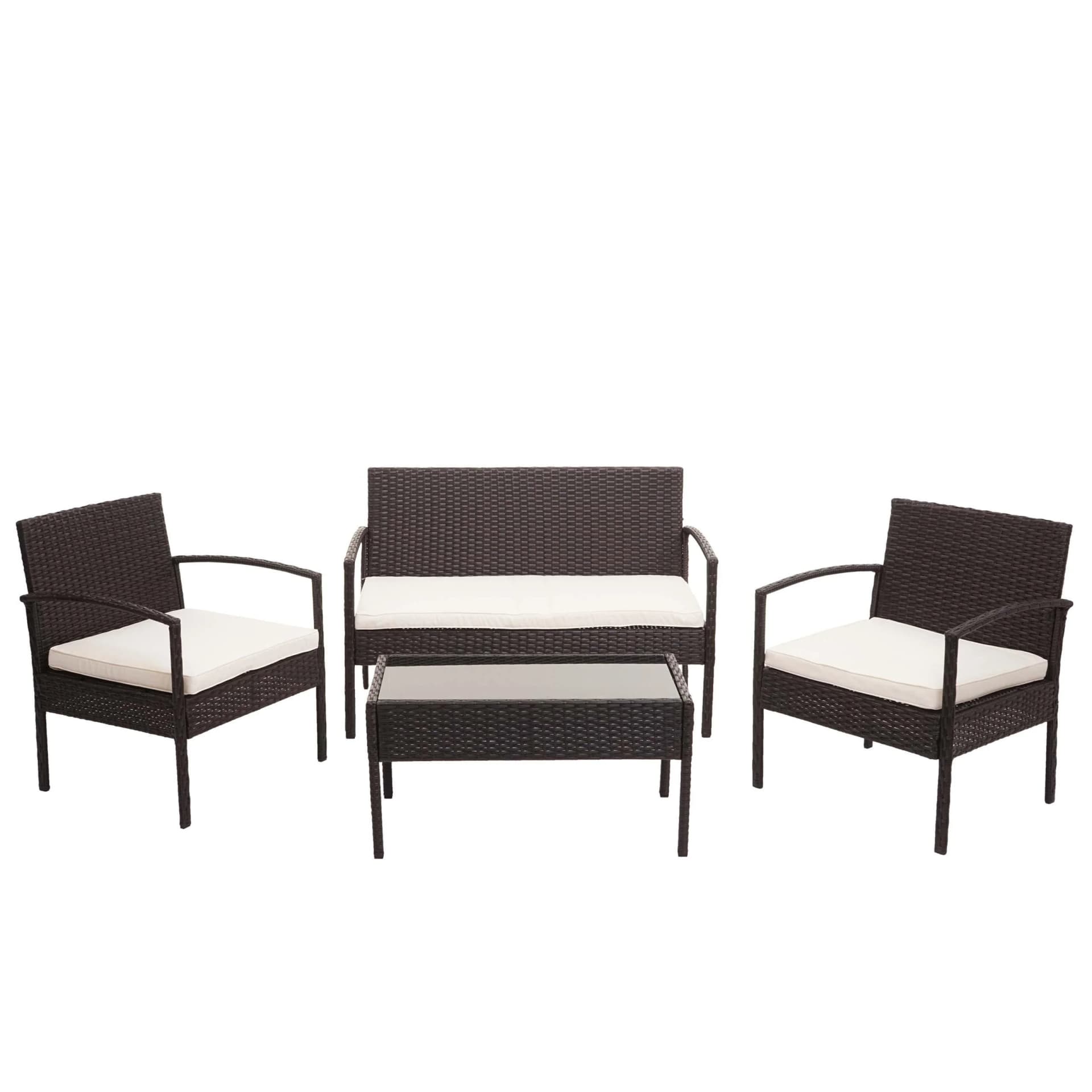 Poly-Rattan Garnitur MCW-F56, Balkon-/Garten-/Lounge-Set Sitzgruppe Braun Creme - Bild 2