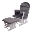 Relaxsessel MCW-C76 Schaukelstuhl mit Hocker Samt Grau Weiß Bild 2