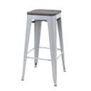 MCW Barhocker MCW-A73 Grau Metall Holz-Sitzfläche Stapelbar Industriedesign Bild 1