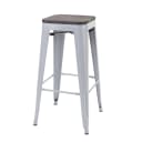 MCW Barhocker MCW-A73 Grau Metall Holz-Sitzfläche Stapelbar Industriedesign Bild 2