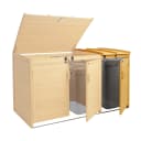 MCW XL Mülltonnenbox Erweiterung Braun Holz 120x68x104cm Bild 1