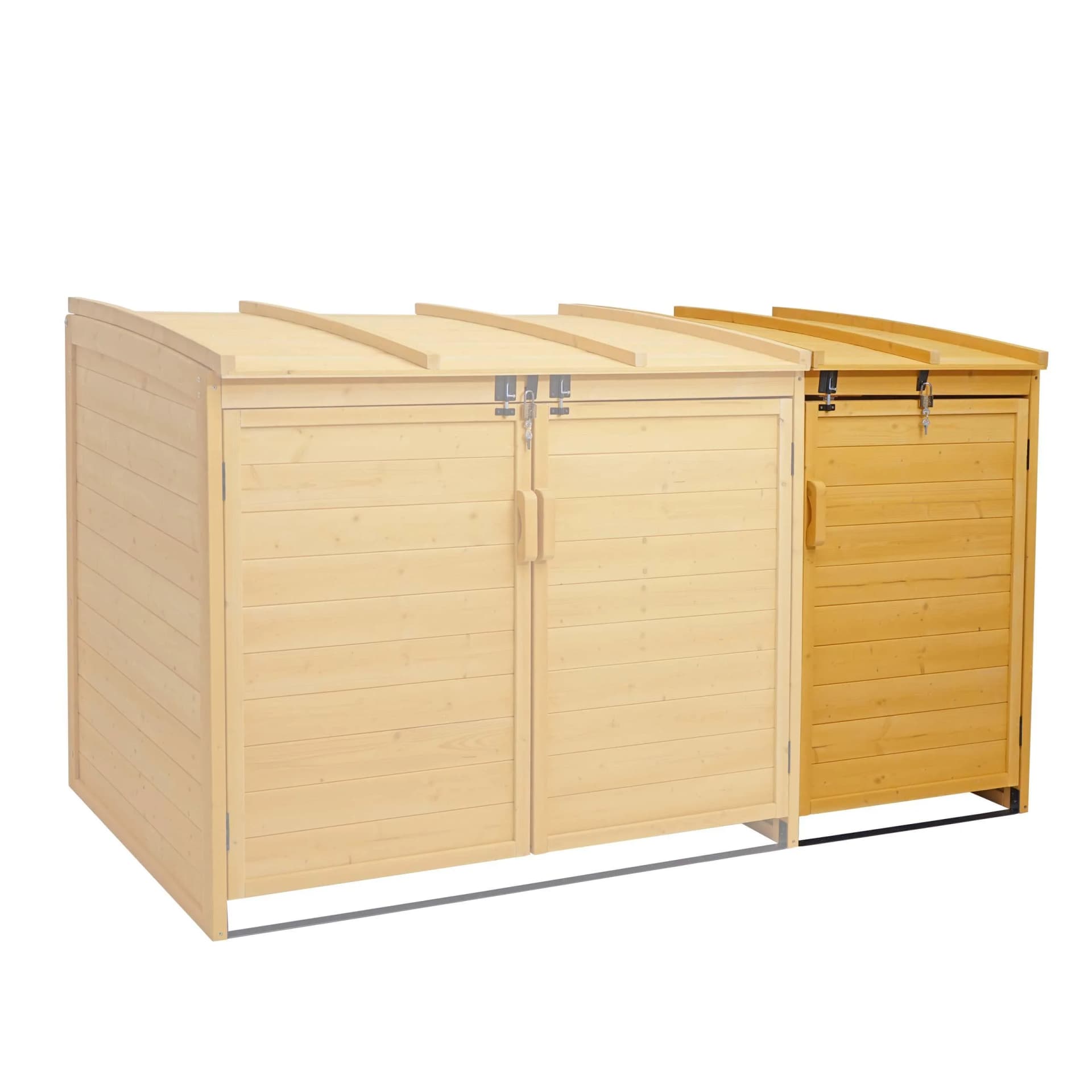 MCW XL Mülltonnenbox Erweiterung Braun Holz 120x68x104cm - Bild 2