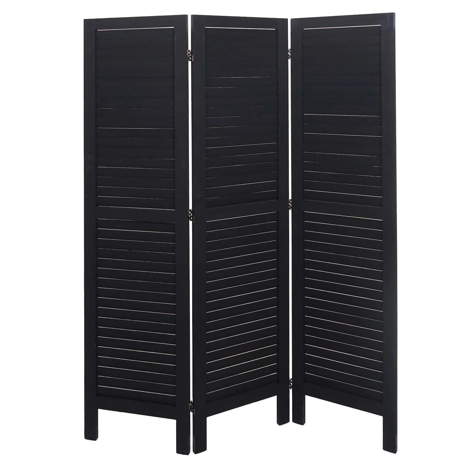 MCW Paravent MCW-G30 Shabby-Look Raumteiler Anthrazit 3-teilig