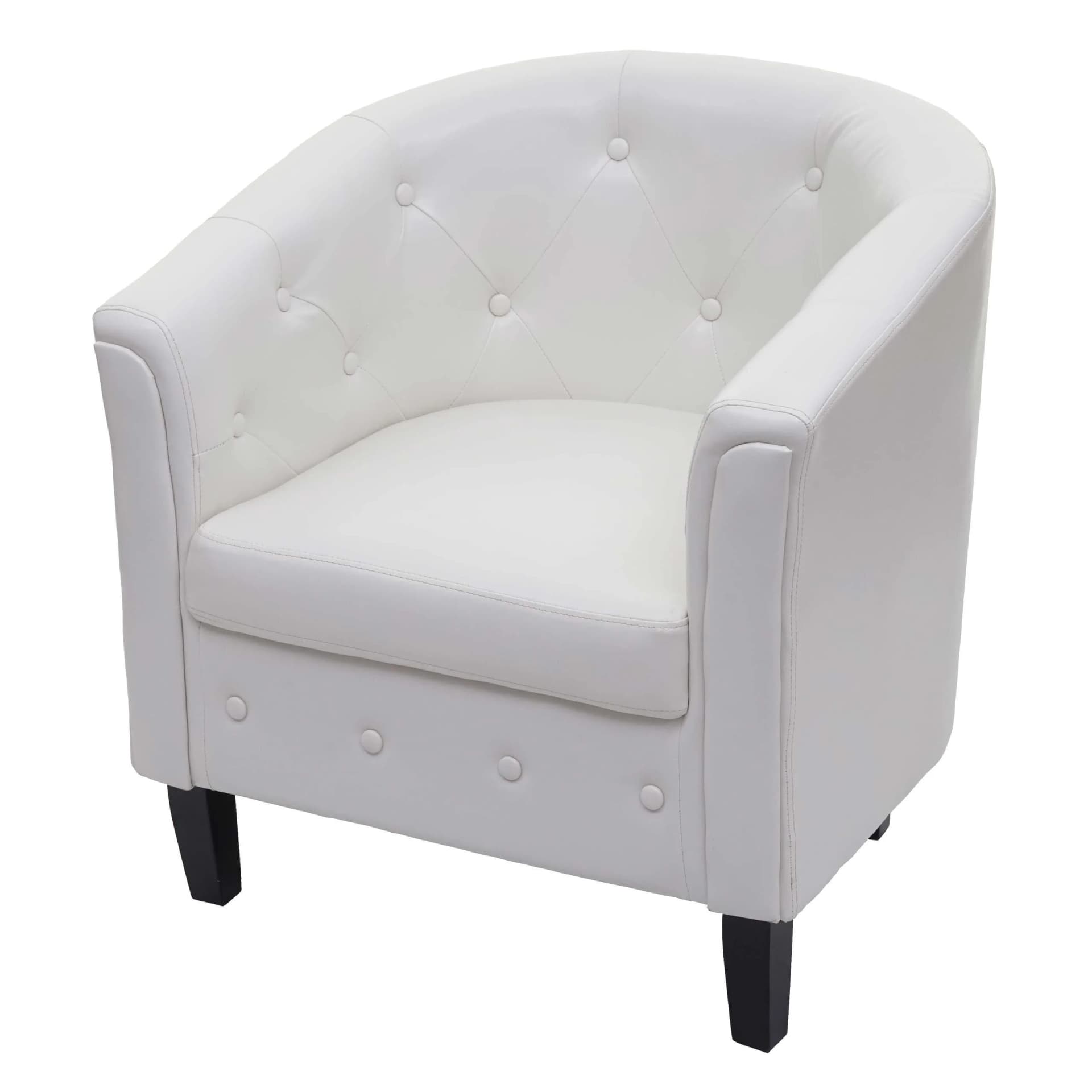 MCW Sessel Stafford T810 Loungesessel Chesterfield-Look Weiß Kunstleder - Bild 2