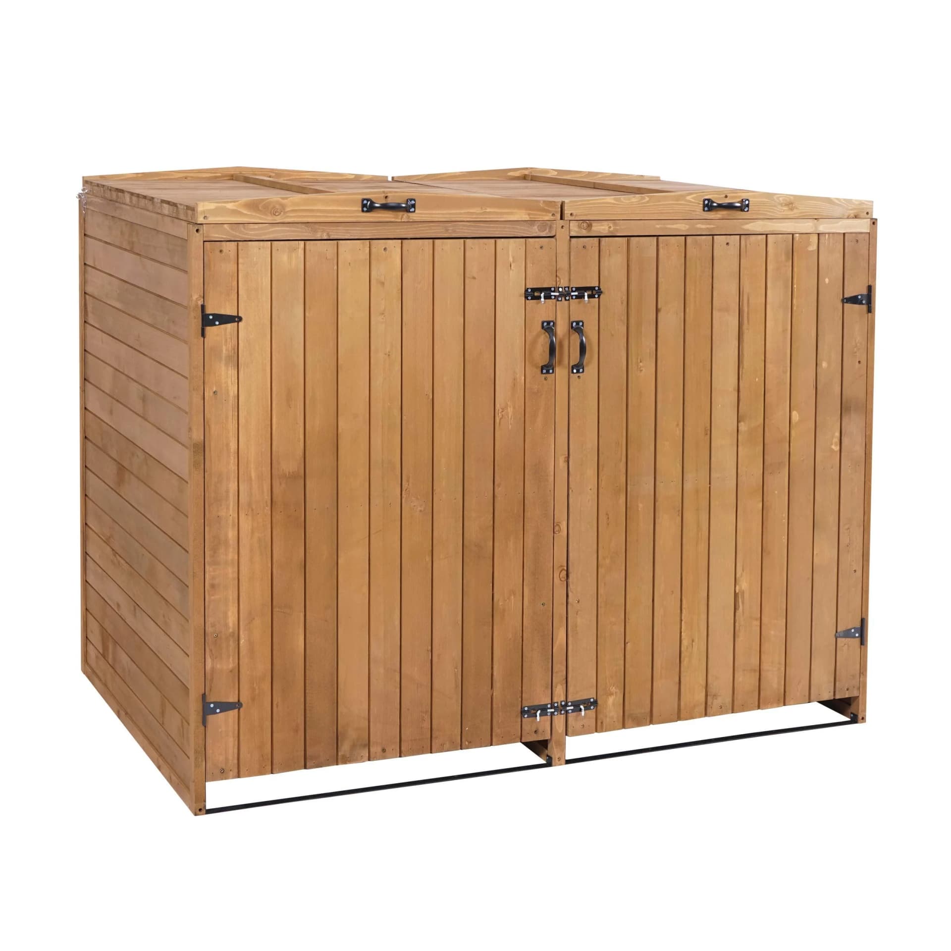 MCW XL Mülltonnenbox 2er/4er braun Holzoptik - Bild 2