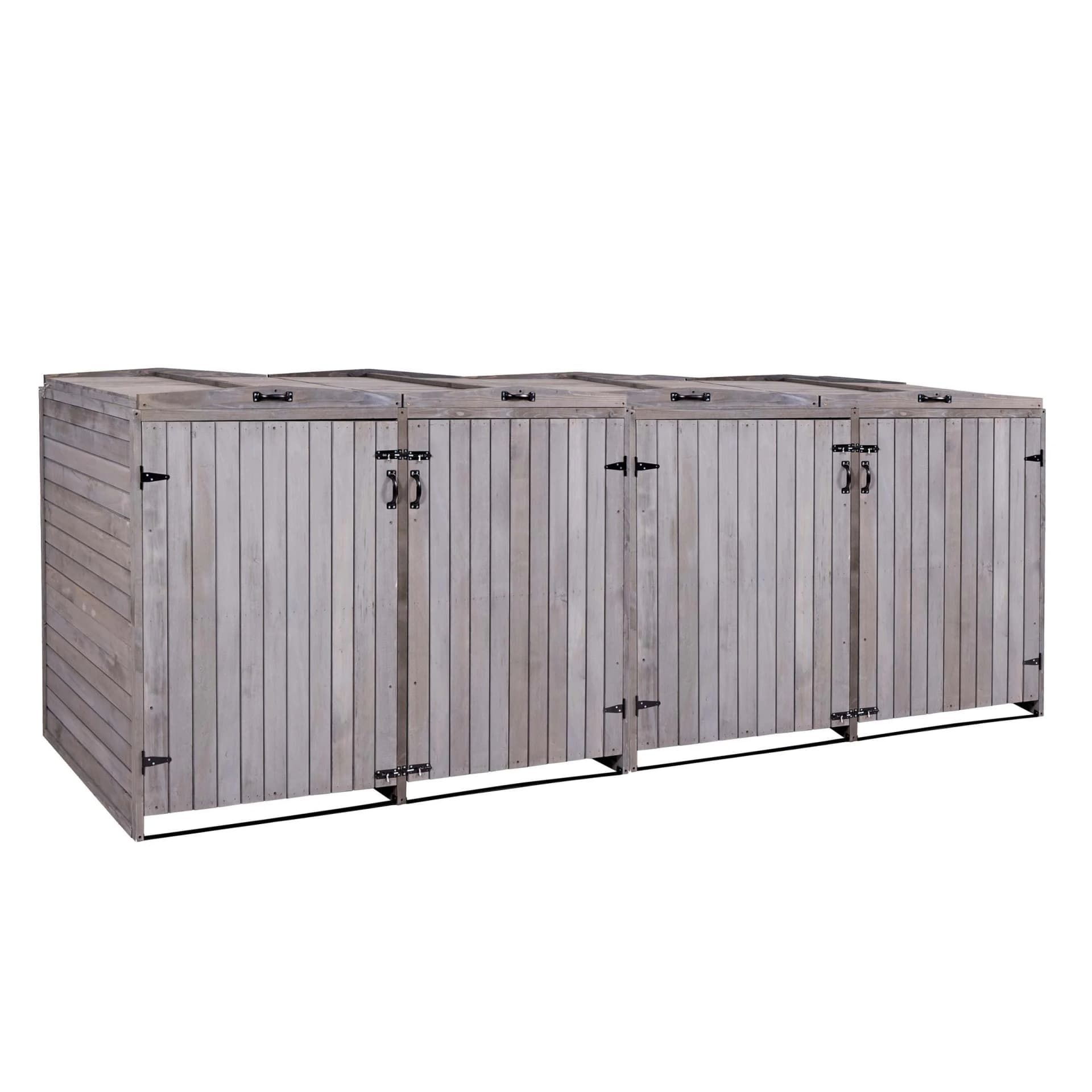 XL Mülltonnenbox 4er/8er - Anthrazit-grau - Holzverkleidung - Bild 2