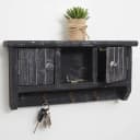 Schlüsselbrett MCW-A48 mit Türen - Massivholz Shabby Grau Bild 1