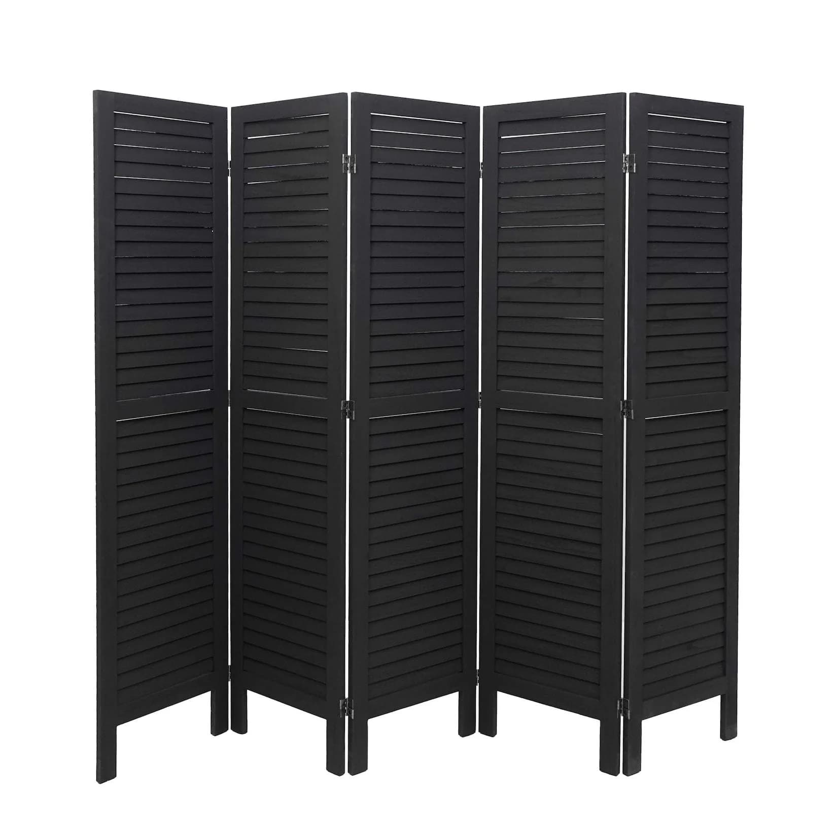 Paravent MCW-G30 Raumteiler Shabby-Look Anthrazit