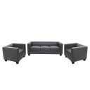 MCW 3-1-1 Couchgarnitur Lille Kunstleder Dunkelgrau Bild 2