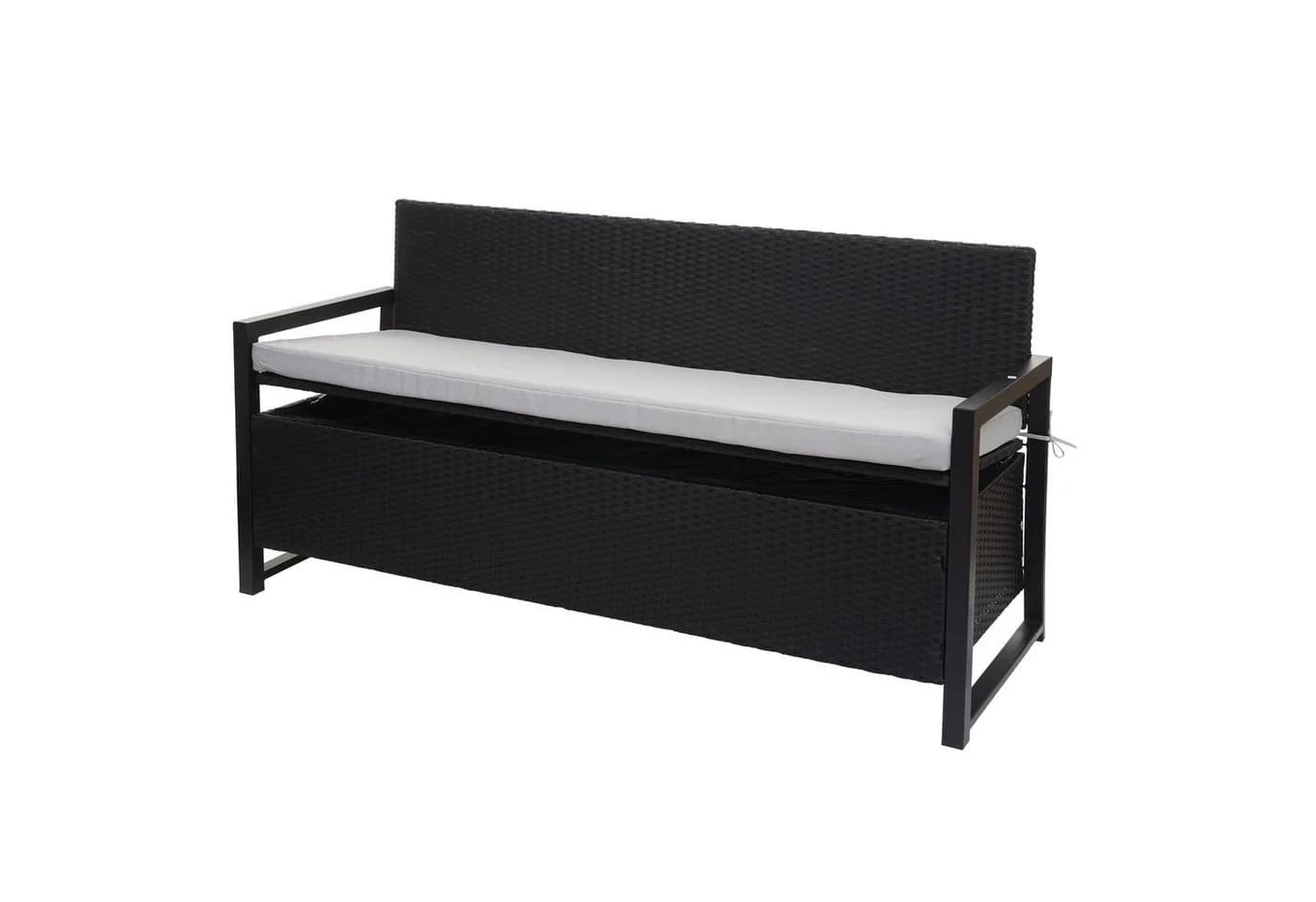 MCW Sitzbank MCW-F39 Poly-Rattan 3er Gartenbank mit Staufach Anthrazit Grau - Bild 3