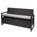 MCW Poly-Rattan 3er Sitzbank Grau mit Staufach Bild 1