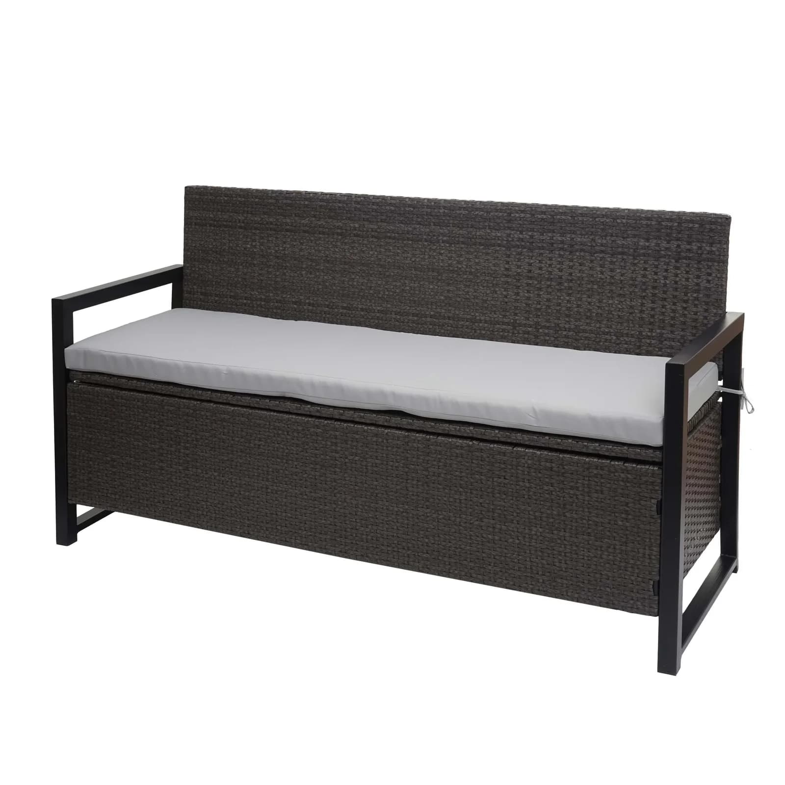 MCW Poly-Rattan 3er Sitzbank Grau mit Staufach - Bild 2