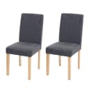MCW 2er-Set Esszimmerstuhl Littau Stoff Anthrazitgrau Helle Beine Bild 1