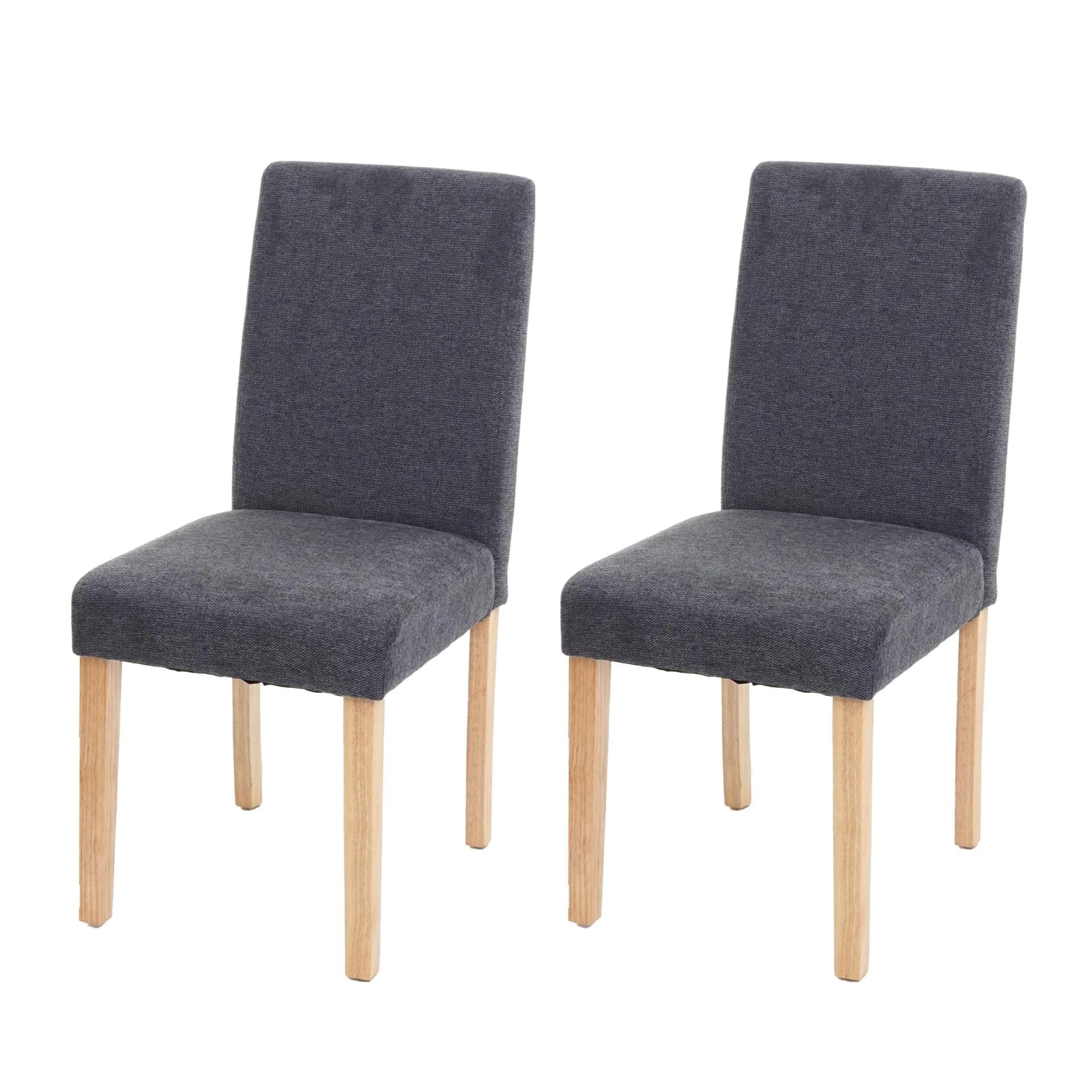 MCW 2er-Set Esszimmerstuhl Littau Stoff Anthrazitgrau Helle Beine - Bild 2