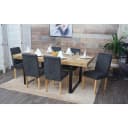 MCW 6er-Set Esszimmerstuhl Littau Textil Anthrazitgrau Helle Beine Bild 1