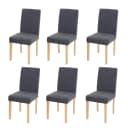 MCW 6er-Set Esszimmerstuhl Littau Textil Anthrazitgrau Helle Beine Bild 2