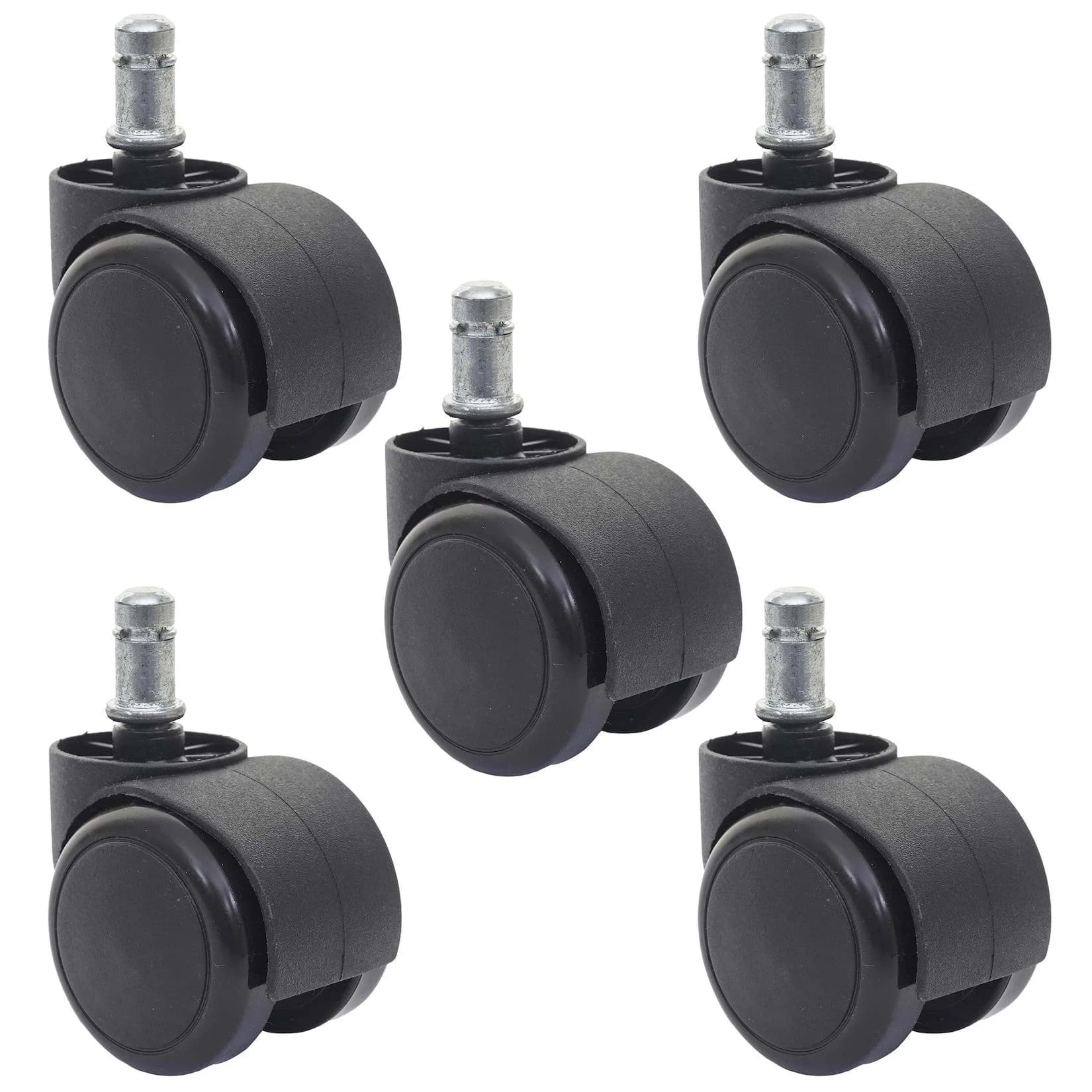 MCW 5er-Set Hartbodenrollen Schwarz 150kg Ø 11mm