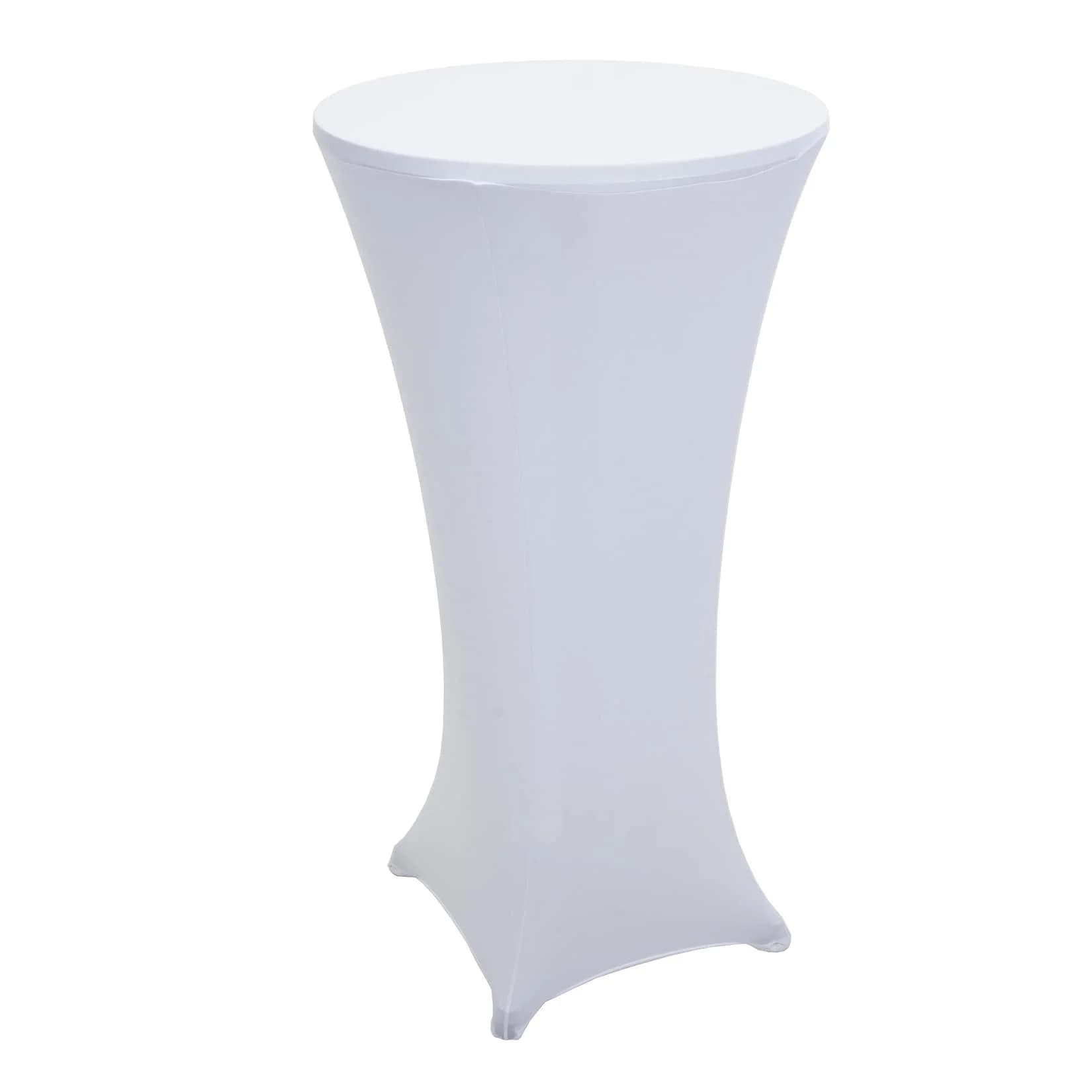 Stehtischhusse MCW-J30 Weiß Stretch Ø 60cm