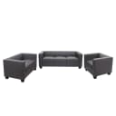 3-2-1 Couchgarnitur Lille Kunstleder Dunkelgrau Bild 2