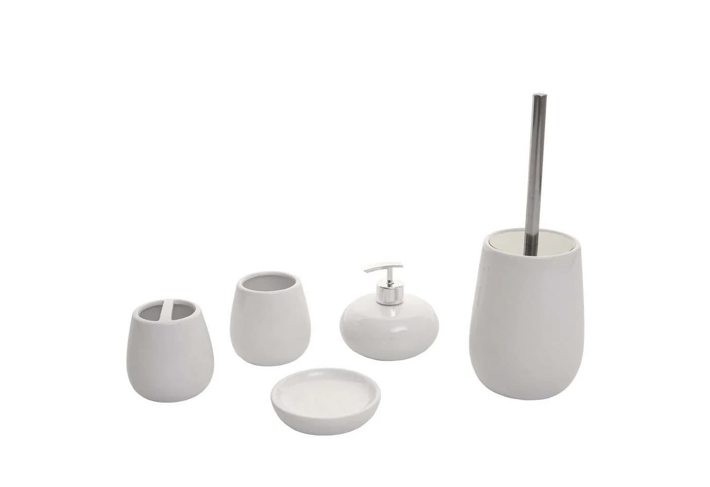 MCW Bad-Accessoire-Set 5-tlg. Keramik Weiß Seifenspender