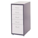 MCW Rollcontainer Preston T851 Stahlschrank 5 Schubladen Grau/Weiß Bild 2