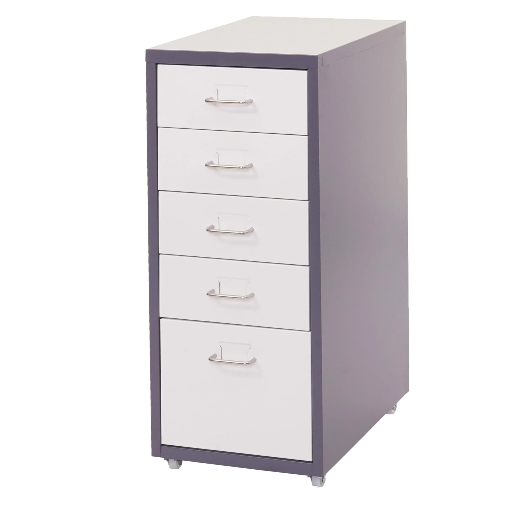 MCW Rollcontainer Preston T851 Stahlschrank 5 Schubladen Grau/Weiß - Bild 2