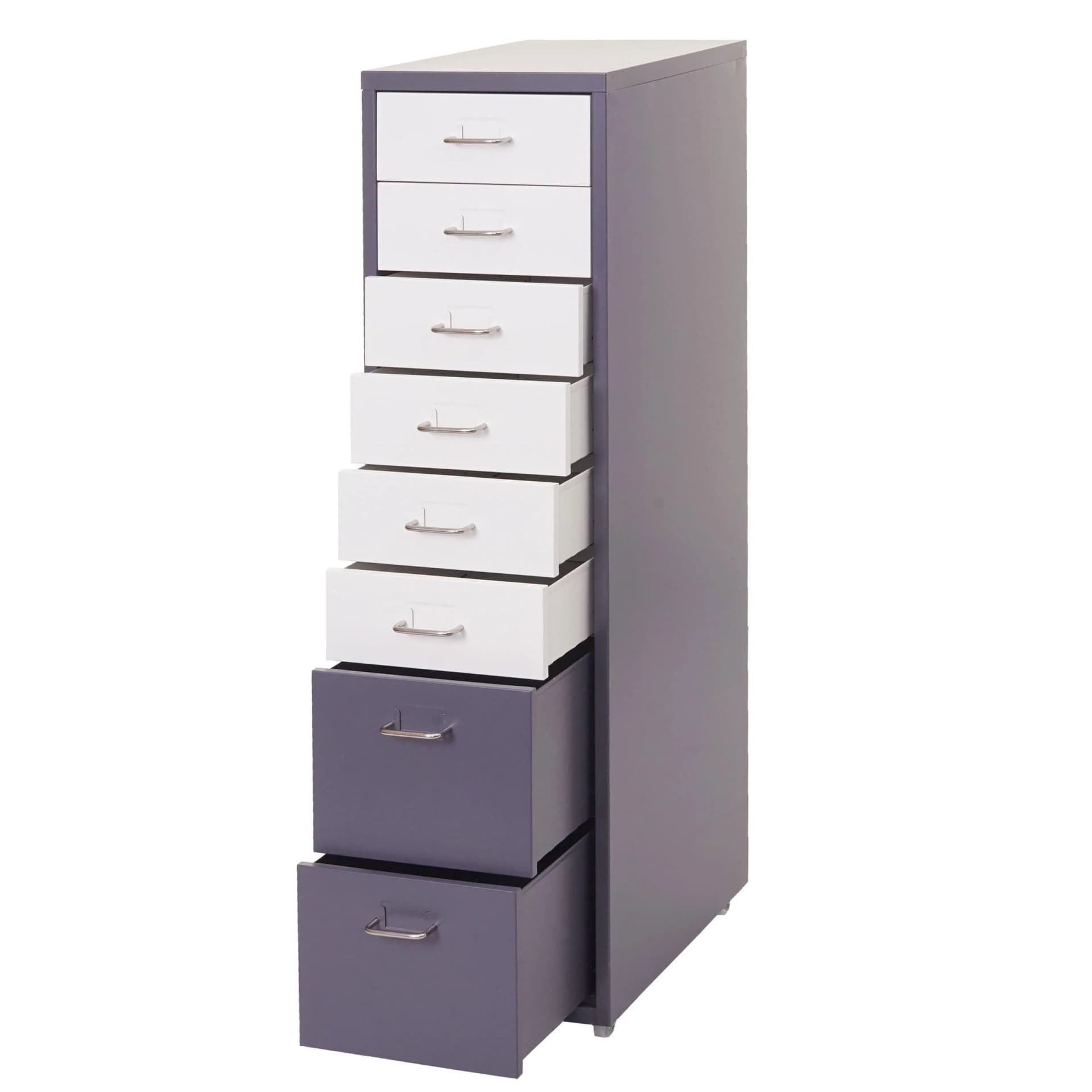 MCW Rollcontainer Preston T851 Stahlschrank 8 Schubladen Grau/Weiß - Bild 2