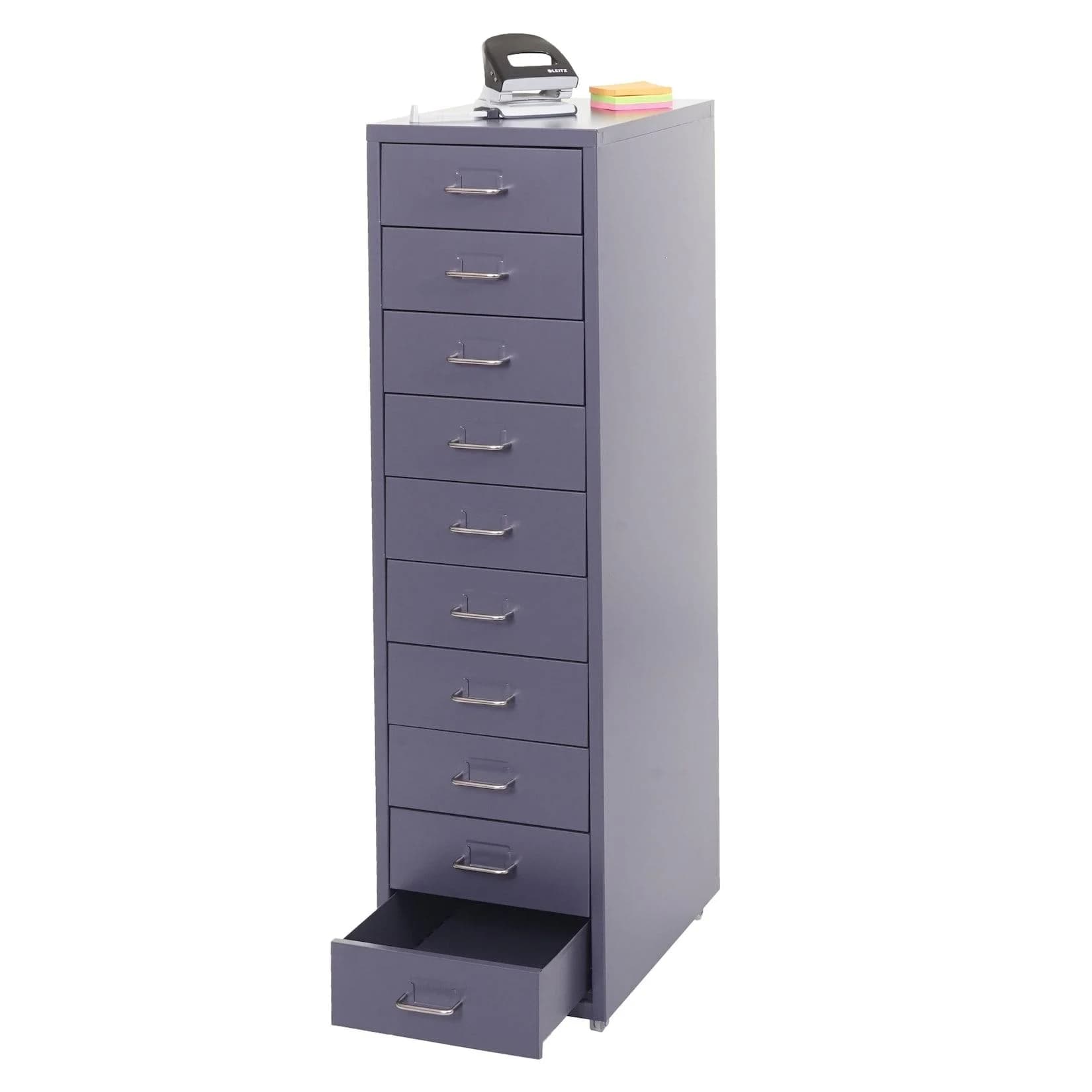MCW Rollcontainer Preston T851 Stahlschrank 10 Schubladen Dunkelgrau