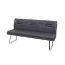 Sitzbank MCW-H70 Esszimmerbank Polsterbank Rückenlehne Stoff/Textil Edelstahl gebürstet Grau 180cm Bild 1