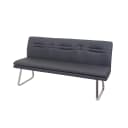 Sitzbank MCW-H70 Esszimmerbank Polsterbank Rückenlehne Stoff/Textil Edelstahl gebürstet Grau 180cm Bild 2