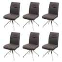 MCW 6er-Set Esszimmerstuhl Grau-Braun Stoff Edelstahl Bild 2