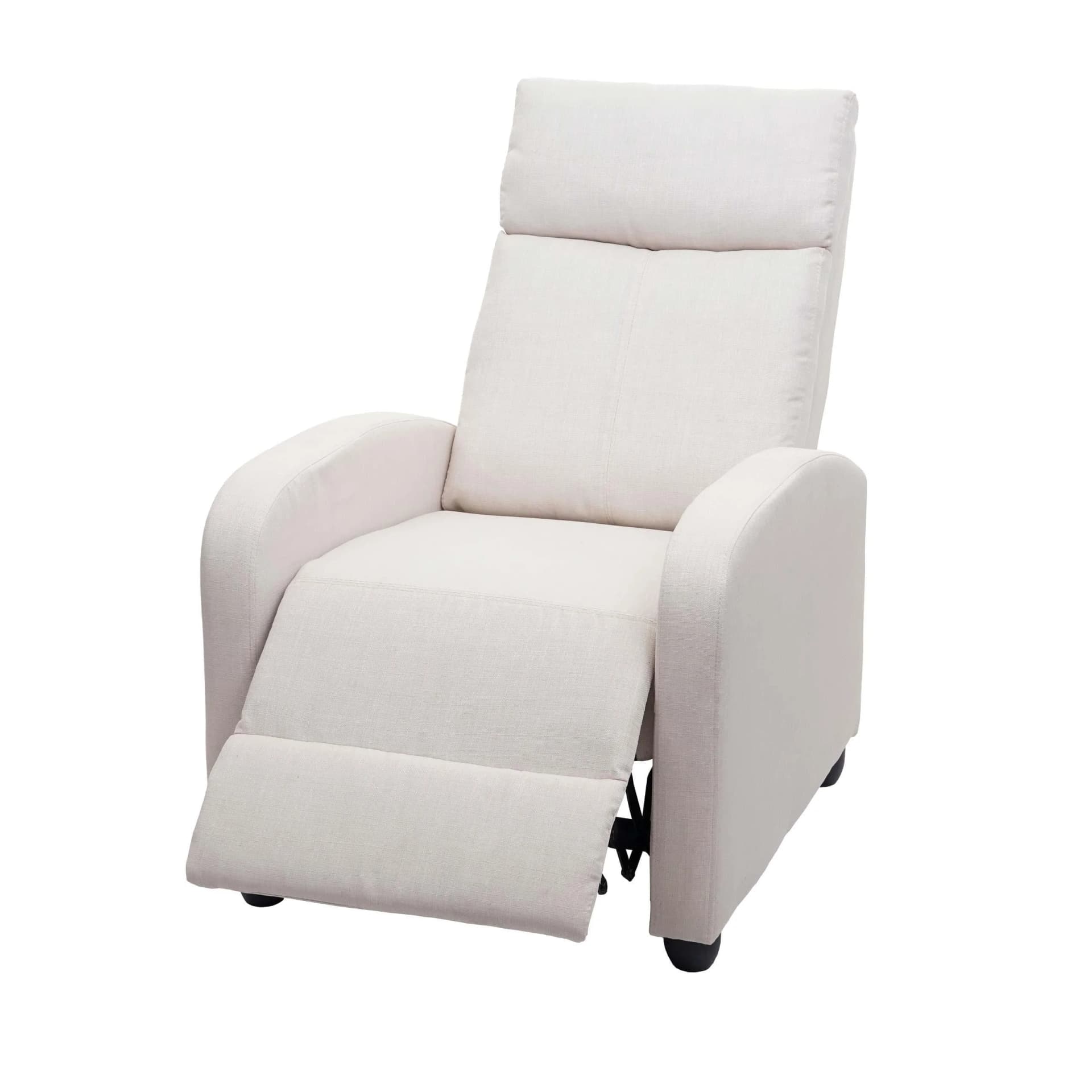 Fernsehsessel MCW-F76 Relaxsessel mit Liegefunktion Creme Stoff - Bild 2
