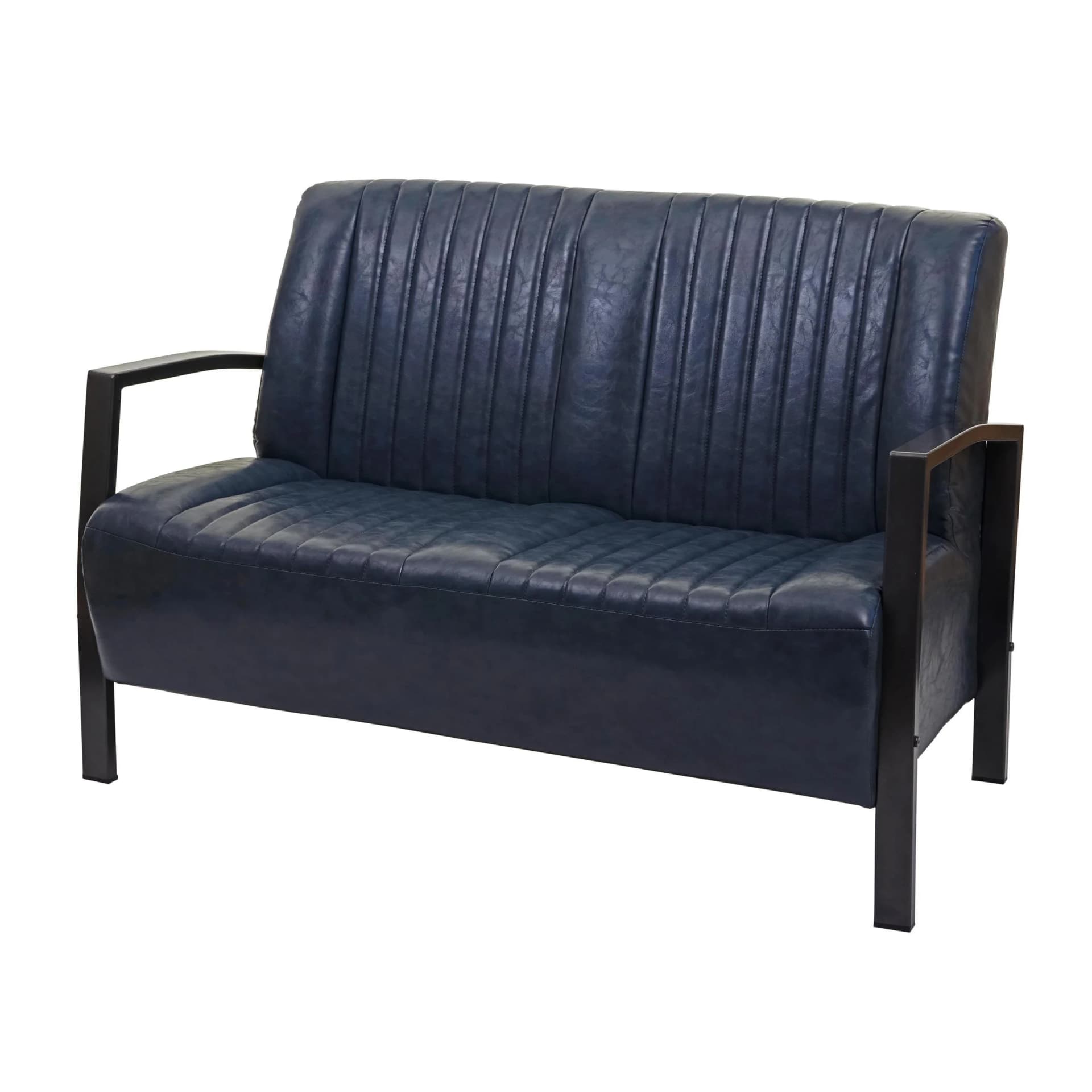 2er Sofa MCW-H10 Grau Metall Kunstleder Industrie-Design - Bild 2