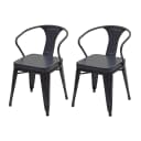 2er-Set Esszimmerstuhl MCW-H10d Chesterfield Metall Kunstleder Schwarz-Grau Bild 1