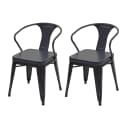2er-Set Esszimmerstuhl MCW-H10d Chesterfield Metall Kunstleder Schwarz-Grau Bild 2