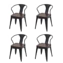4er-Set Esszimmerstuhl MCW-H10d Chesterfield Metall Kunstleder Schwarz-Braun Bild 1
