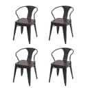 4er-Set Esszimmerstuhl MCW-H10d Chesterfield Metall Kunstleder Schwarz-Braun Bild 2