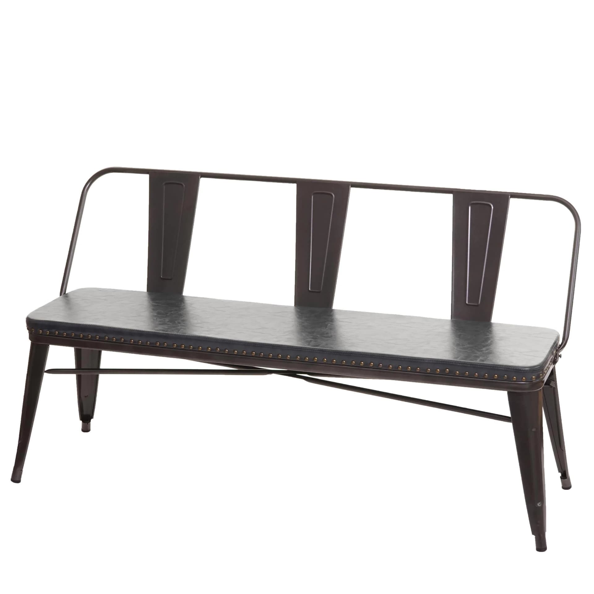 3er Sitzbank MCW-H10 Schwarz-Grau Kunstleder Chesterfield Industrial - Bild 2