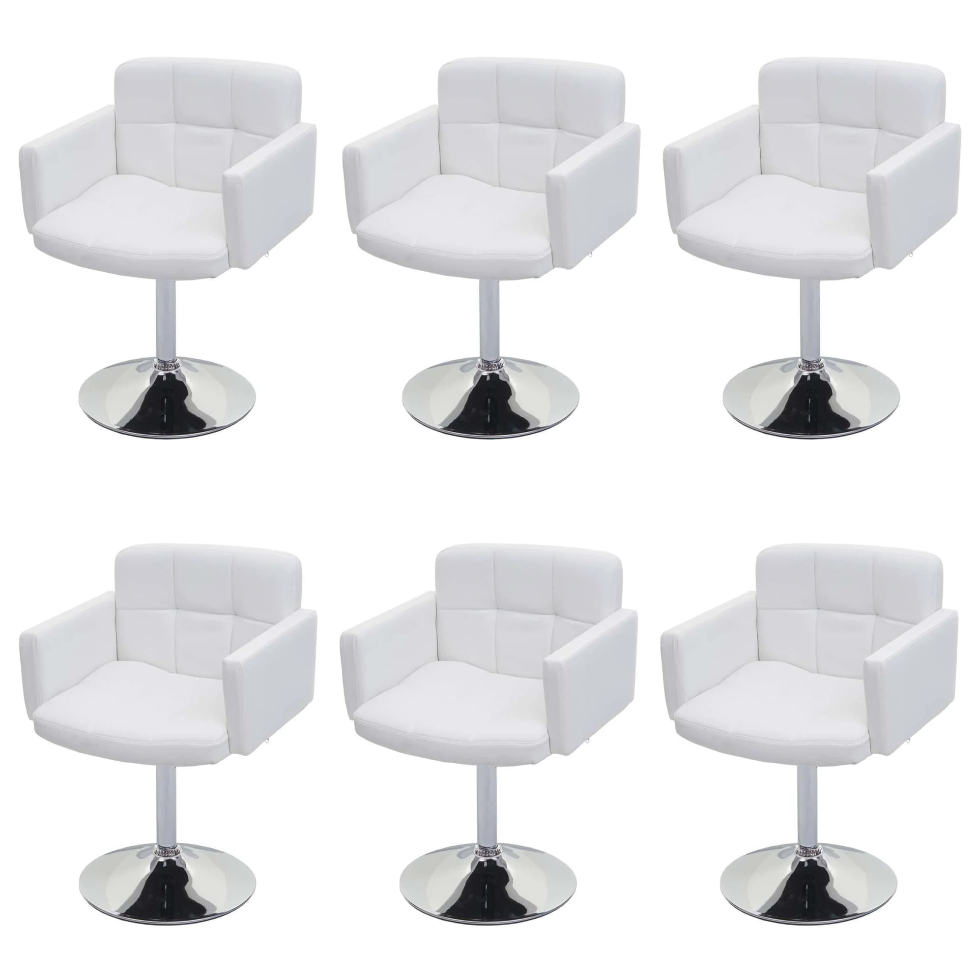 MCW 6er-Set Esszimmerstuhl Houston Weiß Kunstleder Chrom - Bild 2