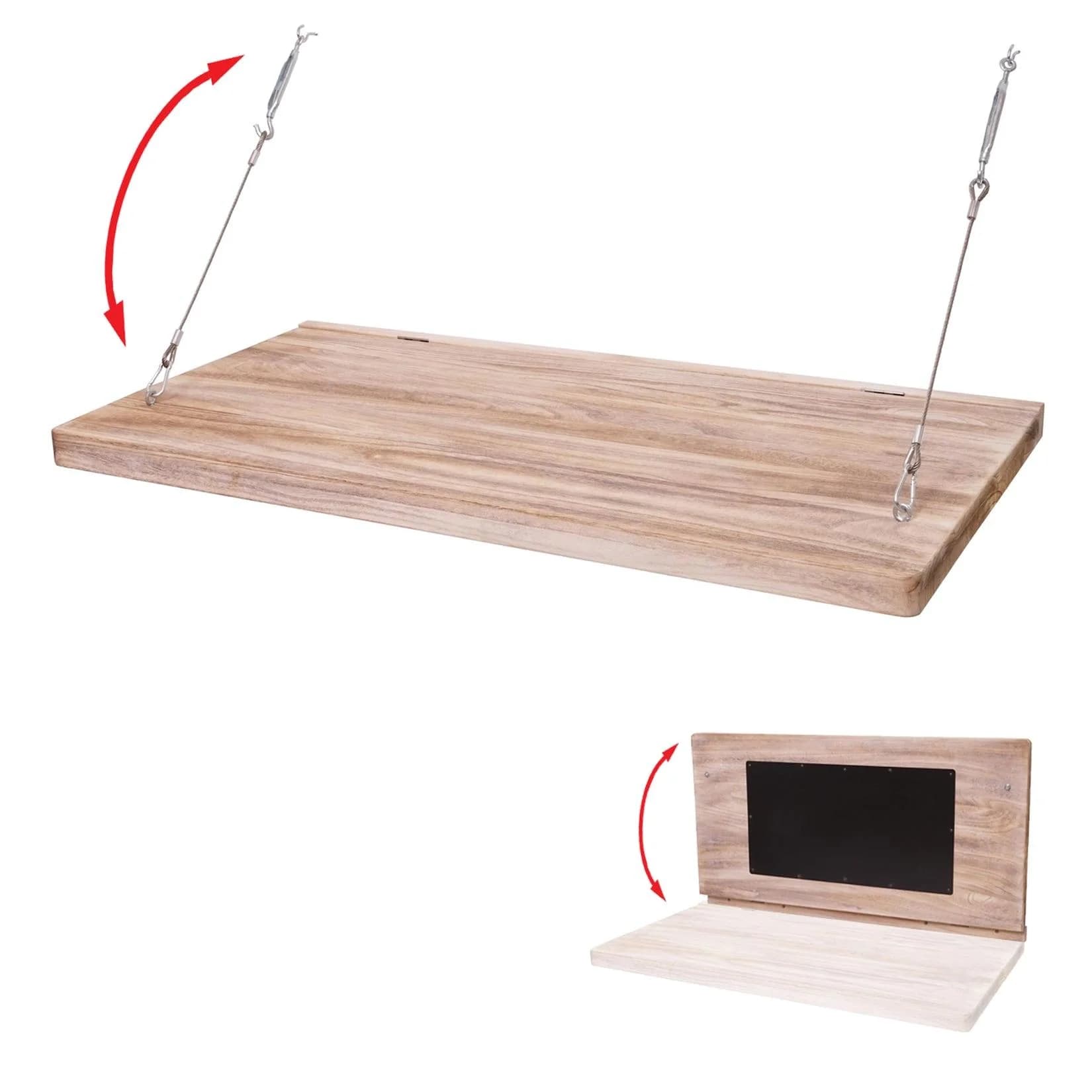 MCW Wandtisch MCW-H48 Klappbar Massivholz Tafel 120x60cm