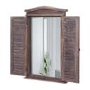 MCW Wandspiegel Badspiegel mit Fensterläden Shabby Braun Bild 1